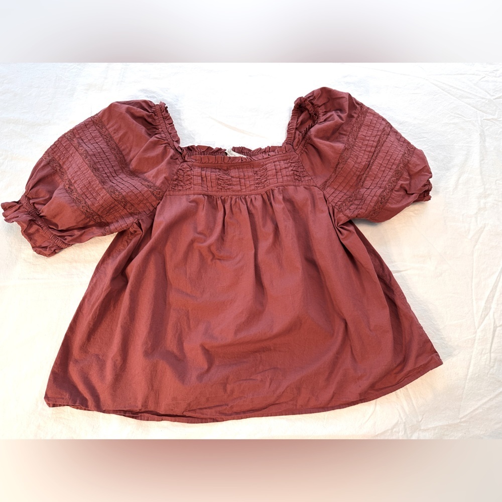 LOFT Women's Blouse in Rust Red